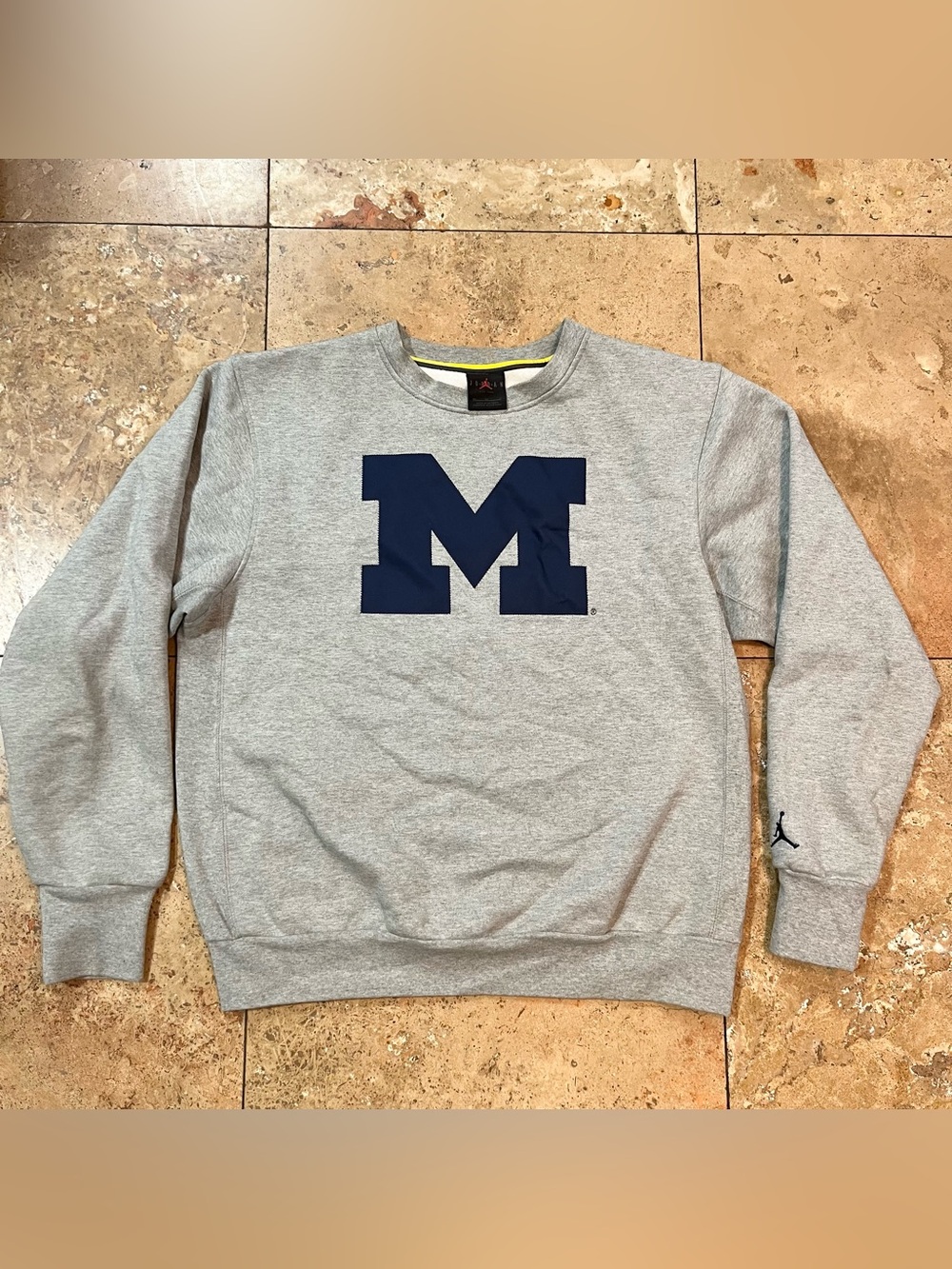 Nike Jordan Michigan Wolverines Crewneck Pullover Sweatshirt Heavyweight Medium